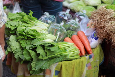 Vegetables for sale at market stall