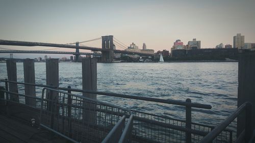 Bridge over river in city