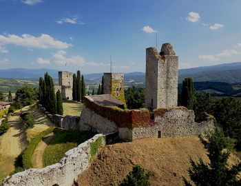 Panoramic view of historic building against sky