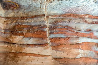 Natural geological sandstone pattern and stripped texture. petra, jordan