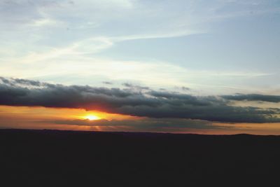 Scenic view of silhouette landscape against sky during sunset