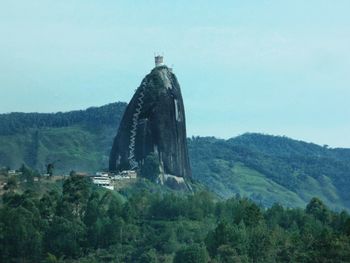 Scenic view of mountain against clear sky