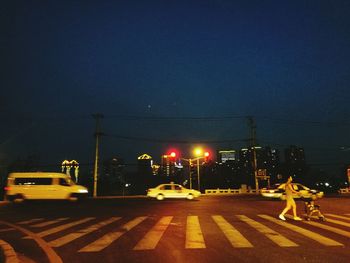 View of illuminated street light at night