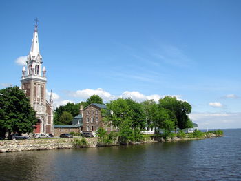 View of church at waterfront