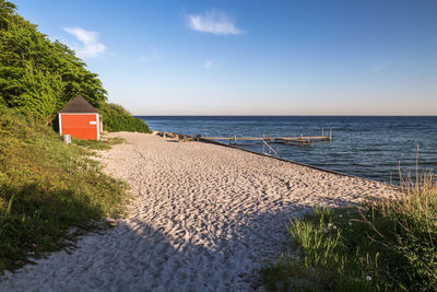 Scenic view of beach against sky