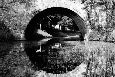 Arch bridge over lake