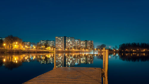 Night view on tysiaclecie estate in katowice, silesia, poland. 