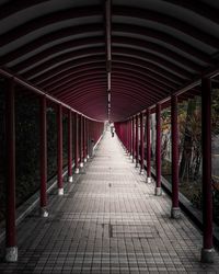 View of empty corridor with bridge