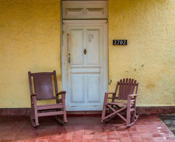 Chairs in closed door