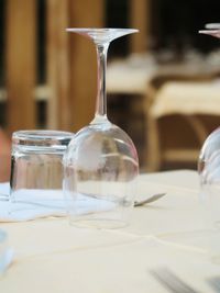 Close-up of wineglass on table