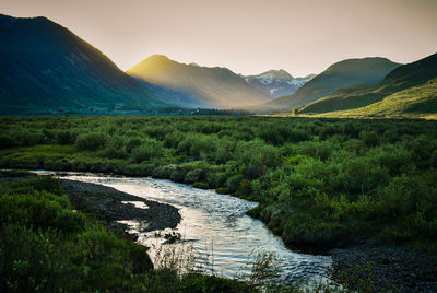 Sun ray on the valley