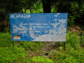 Information sign on plants