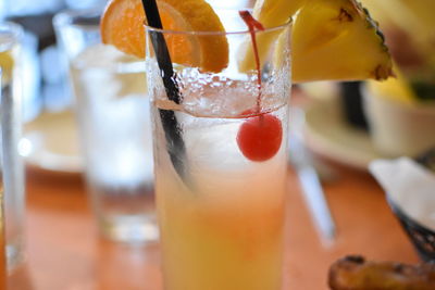 Close-up of drink in glass