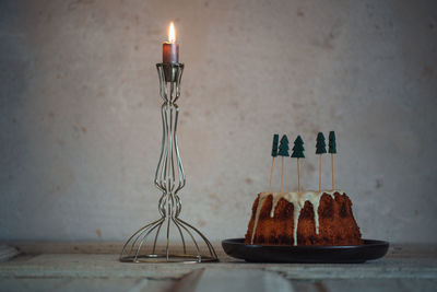 Close-up of cake on table