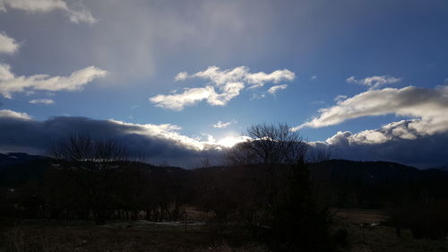 Scenic view of landscape against cloudy sky