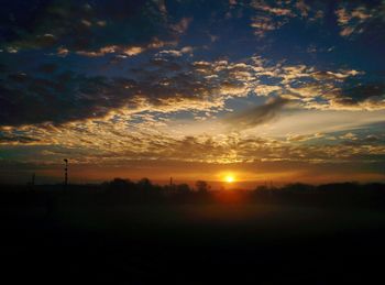 Scenic view of dramatic sky during sunset