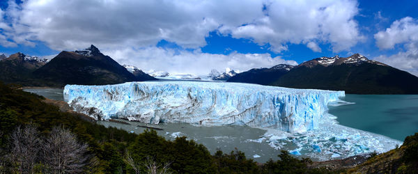 Panoramic view of majestic mountains against sky