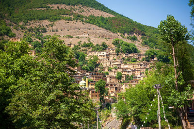 High angle view of townscape against sky