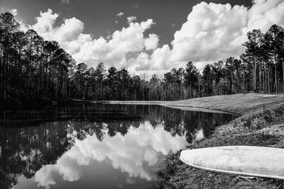 Reflection of clouds in lake