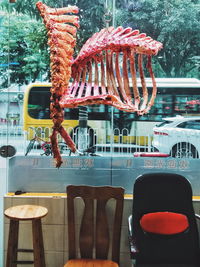Close-up of crab on table