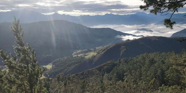 Scenic view of mountains against sky