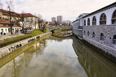 Canal amidst buildings in city