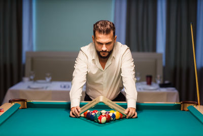 Man playing pool