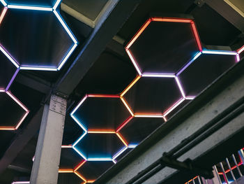 Low angle view of illuminated ceiling in building