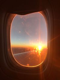 Scenic view of sky seen through airplane window