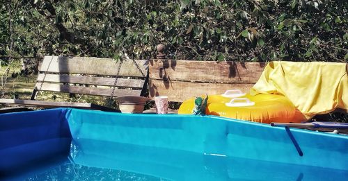 Swimming pool against trees