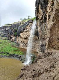 Scenic view of waterfall