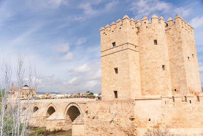 Low angle view of historic building against sky