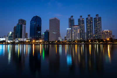 Illuminated city at night