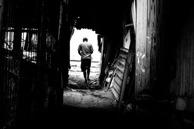 Full length of woman in tunnel