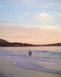 Scenic view of sea during sunset