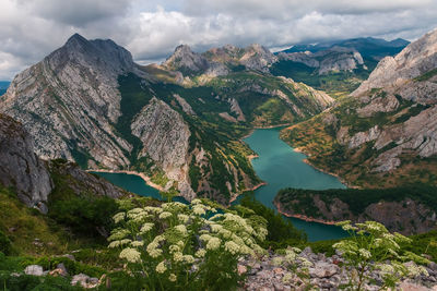 Scenic view of mountains against sky