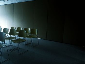 Empty chairs in room