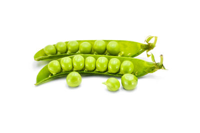 Close-up of green beans against white background