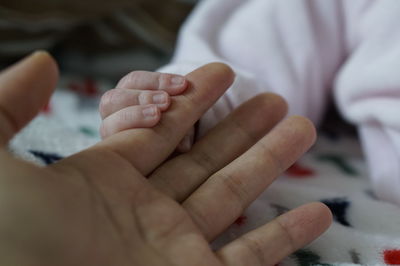 Close-up of baby hands