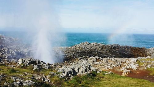 Panoramic shot of water against sky