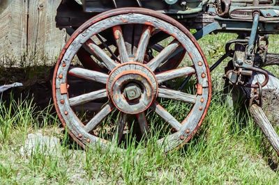 Old truck on field