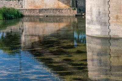 Reflection of building in lake