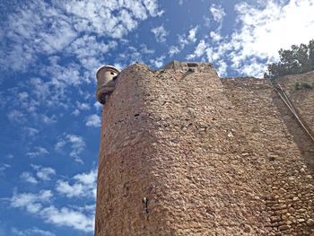 Low angle view of denia castle against sky