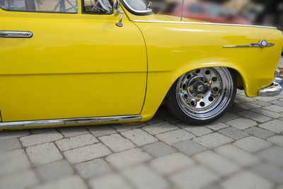 Vintage car parked on street