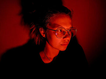 Close-up portrait of young woman