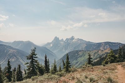 Scenic view of mountains against sky