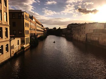 Canal passing through city