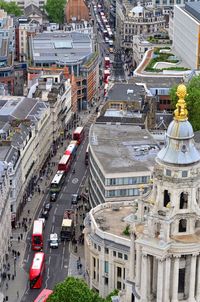 High angle view of city street