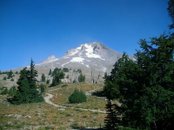 Scenic view of mountains against clear sky