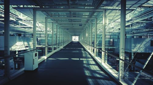 View of empty elevated walkway